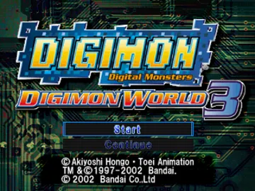 Digimon World 3 (US) screen shot title